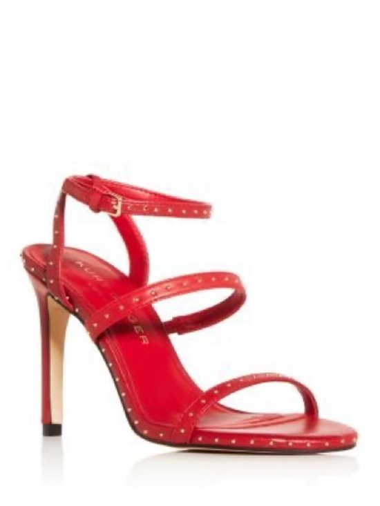 Kurt Geiger Shoes - Kurt Geiger Red Studded Strappy High Heel Sandals